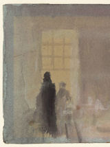 Turner, At Petworth: Morning light through the windows, detail