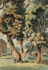 Turner, Radley Hall from the south-east, detail
