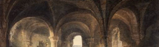 JMW Turner, Refectory, Kirkstall Abbey, detail